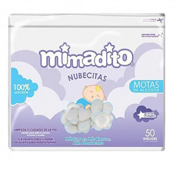 Motas de Algodón Mimadito 50 Und (Bulto) 24 Cajitas